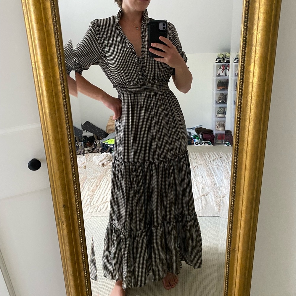 Max studio black and cream gingham dress